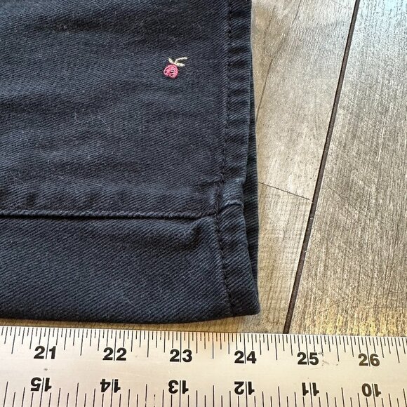 PacSun Coquette Rose Floral Embroidered Black High Rise Straight Jeans Size 28 - Picture 5 of 7